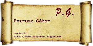 Petrusz Gábor névjegykártya